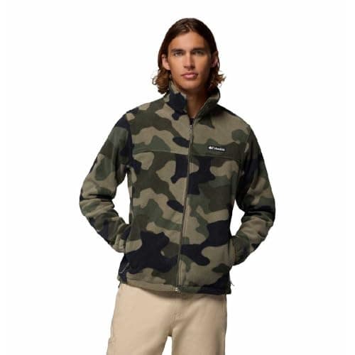 Image of Columbia Men's Steens Mountain Printed Jacket, Full Zip Fleece Jacket, Stone Green Mod Camo, XXL