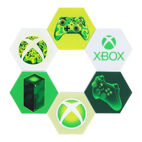 Image of Paladone Xbox Hexagon LED Lights, Free Standing or Wall Mountable Customizable Game Room Decor Lighting with Remote-Controlled Light Phasing and Music Reactive Modes
