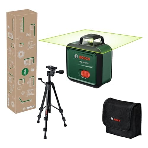 Image of Bosch Plane Laser PLL 360-1G (360° Green Laser, self-Levelling, ±0.4 mm/m Accuracy, Integrated Rechargeable Li-ion Battery, USB-C® Charging, in E-Commerce Cardboard Box)