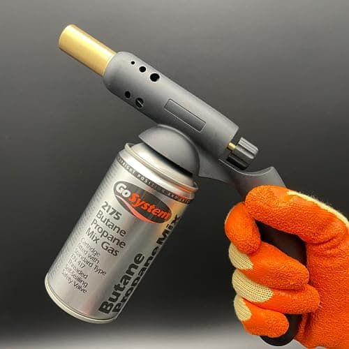 Image of AirTech-UK Auto Start Blow Torch with 2 x Gosystem 2175 Butane Propane Mix Gas Cartridge - Premium DIY Tool for General DIY, Plumbing, Soldering, and Paint Stripping (2)