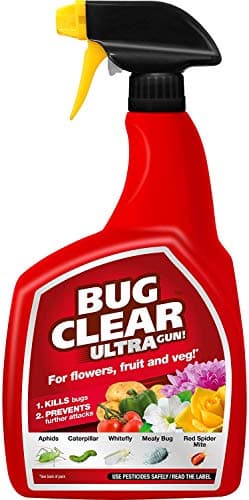Image of Miracle-Gro 2 x BugClear Ultra Gun, 1 Litre, Clear Bugs, Pests and Major Insects from Flowers, Fruit and Veg Plants