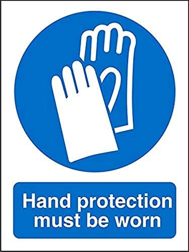 Image of Seco Hand Protection Must Be Worn Sign, 200mm x 300mm - 1mm Semi Rigid Plastic
