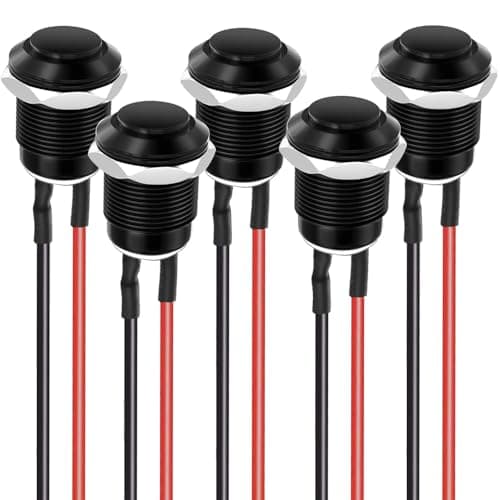 Image of Gebildet 5Pcs Prewired IP65 Waterproof Push Button Momentary Aluminium Alloy Push Button On Off 12mm 2A 12V/24V/125V/250V AC (High Head)
