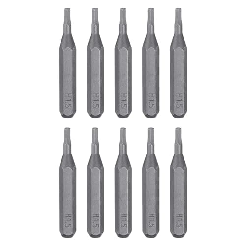 Image of sourcing map 10pcs H1.5 Hex Screwdriver Bit 5/32" Hex Shank 28mm Length S2 Steel Magnetic Hexagon Head Screw Driver Bits for Precision Repair