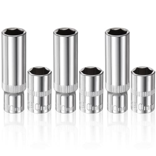 Image of Bettinay 6 PCS 10mm Socket, 1/4-Inch Drive Deep and Shallow Impact Socket Set, 6 Point Design