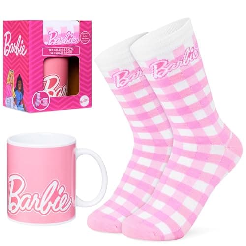 Image of Barbie Mug and Calf Socks Gift Set for Women Teen Girls Cute 312ml Ceramic Mug Soft Socks Girlfriend Wife Birthday Gifts