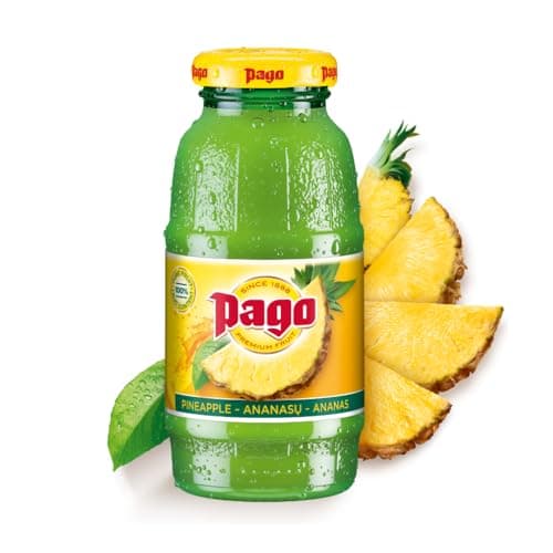 Image of Pago – Pineapple - 100% Natural Fruit Juice Drink, Vegan Friendly and Gluten Free, 200ml (Pack of 12 Bottles)