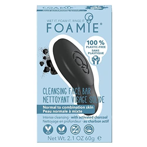 Image of FOAMIE Cleansing Face Bar, Charcoal for Intense Cleansing. Plastic-Free, Soap-Free, Ultra-Gentle, No Sulphates or Parabens. Made in the UK.…