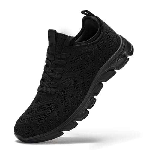 Image of INYO Womens Trainers Running Shoes Fitness Sneakers Lightweight Breathable Jogging Walking Gym Sports Casual Trainers Tennis Shoes Black Size 6.5 UK