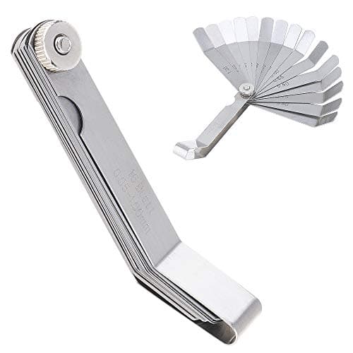 Image of OriGlam Offset Feeler Gauge Set with 16 Blades, Standard Metric Offset Valve Feeler Gauge for Measuring Gap Width/Thickness 0.05mm - 1.0mm