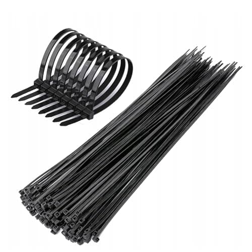 Image of Cable Ties Black 100/140/200/250/300mm Nylon Zip Tie Wraps Strong 11 Sizes Office, and Industrial Use –Multi-Purpose Cable Management Organize (100, 3.6 x 140mm)