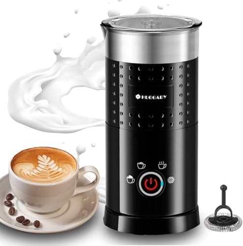 Image of Huogary Electric Milk Frother and Steamer - 4 in 1 Automatic Milk Steamer, 300ml/10.1oz Hot& Cold Foam Maker and Milk Warmer for Latte, Cappuccinos, Macchiato (Black)