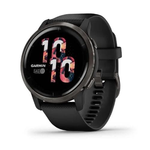 Image of Garmin Venu 2 GPS 43mm Smartwatch, AMOLED Touchscreen, All-day Advanced Health & Fitness Features, Music Storage, Wellness Smartwatch with up to 11 days battery life, Black
