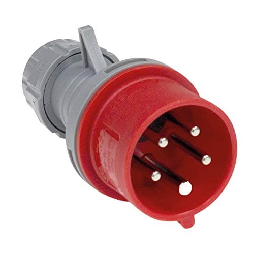 Image of as - Schwabe CEE-Stecker mit Phasenwender 400 V / 16 A – Robuster Starkstrom-Stecker mit Schraubanschlüssen – Schlagfester Strom-Stecker 5-polig – Geeignet für Außen-Bereich & Baustelle – IP44 I 60460