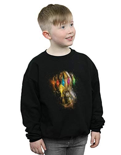 Image of Marvel Boys Avengers Endgame Infinity Gauntlet Splatter Sweatshirt Black 5-6 Years