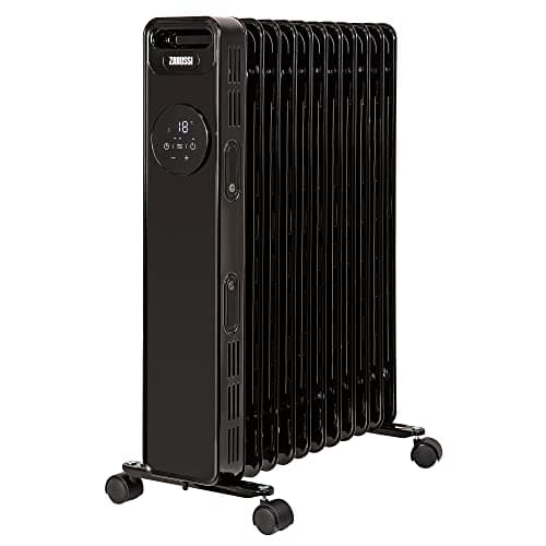 Image of Zanussi 2300W Oil Filled Radiator 11 Fin Portable Electric Heater & Remote Control, Black, Display & 24 Hour Timer, Adjustable Thermostat, 3 Heat Settings, Safety Cut-off, 20 m sq Room Size ZOFR5005B