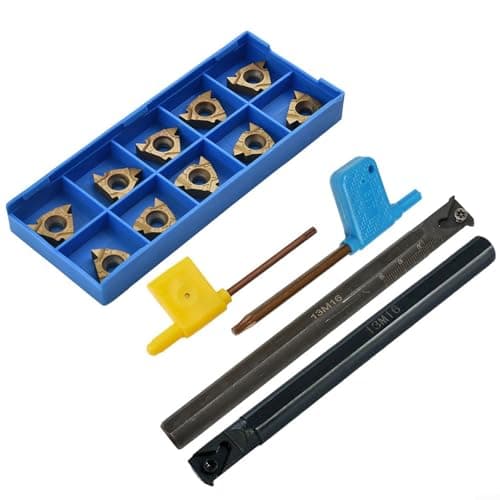 Image of Risveglio 2 Pcs Threading Boring Bar Set SNR/SNL0013M16 with 10 Pcs 16IR/ER Inserts, 150mm Alloy Steel Internal External Turning Tool for Steel