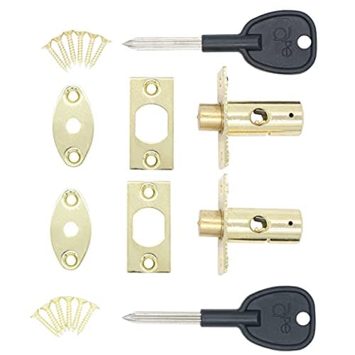 Image of Window Security Mortice Rack Bolts | Pack of 2 Bolts with 2 Star Keys | Brass