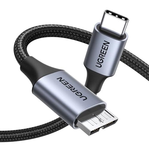 Image of UGREEN 10Gbps Micro B to USB C Hard Drive Cables USB C to Micro B, External Hard Drive Cable Compatible with MacBook Pro Air, iPad Tablet, iPhone 17 16 Pro Max, Galaxy S25 S24, WD Seagate etc, 1.5FT