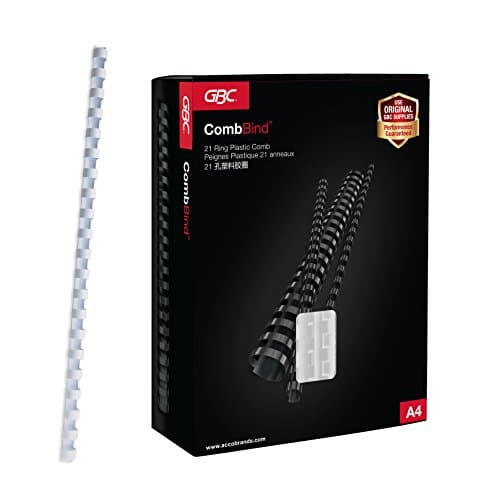 Image of GBC CombBind Binding Combs, 45 mm, 390 Sheet Capacity, A4, 21 Ring, White, Pack of 50, 4028206