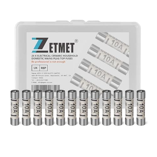 Image of 28 x 10Amp Fuses BS1362 Electrical Ceramic Household Domestic Mains Plug Top Fuses