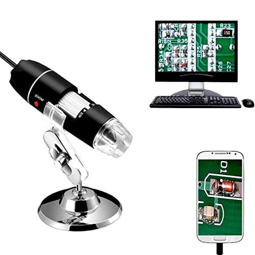 Image of Jiusion 40 to 1000x Magnification Endoscope, 8 LED USB 2.0 Digital Microscope, Mini Camera with OTG Adapter and Metal Stand, Compatible with Mac Window 7 8 10 11 Android Linux