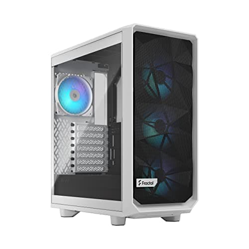 Image of Fractal Design Meshify 2 Compact White TG Clear Tint RGB Case - High Airflow ATX Mid Tower with Angular Mesh