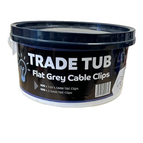 Image of TEWTub 3 - Flat Grey Cable Clips 400 x 1.0/1.5mm T&E Clips 400 x 2.5mm T&E Clips