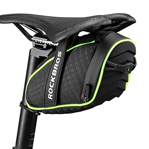 Image of ROCKBROS Bike Saddle Bag, Under Seat Bicycle Bag, Bike Repair Tool Kits Bicycle Tail Pack, Portable Storage Pouch 1L Reflective and Ultralight