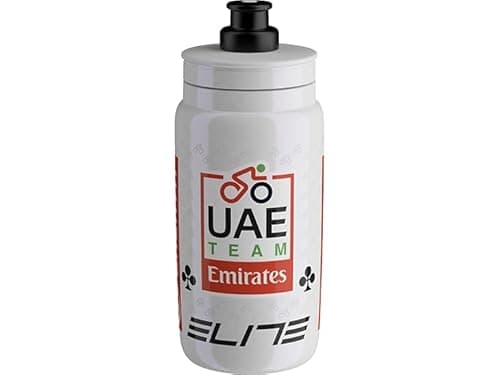 Image of ELITE Fly Team 2026 Water Bottle – UAE Team Emirates Edition Pearl White – Ultra-Lightweight Cycling Bottle 550ml