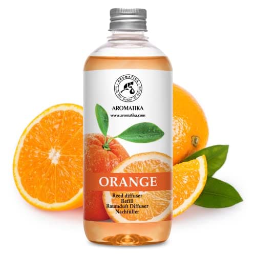 Image of Orange Diffuser Refill 500ml - Room Fragrance Diffuser with Natural Essential Orange Oil - Best for Aromatherapy - Spa - Home - Kitchen - Bath - Office - Fintess - Club - Restaurant - Boutique