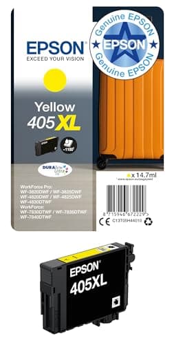 Image of Epson 405XL Yellow Suitcase High Yield Genuine, DURABrite Ultra Ink