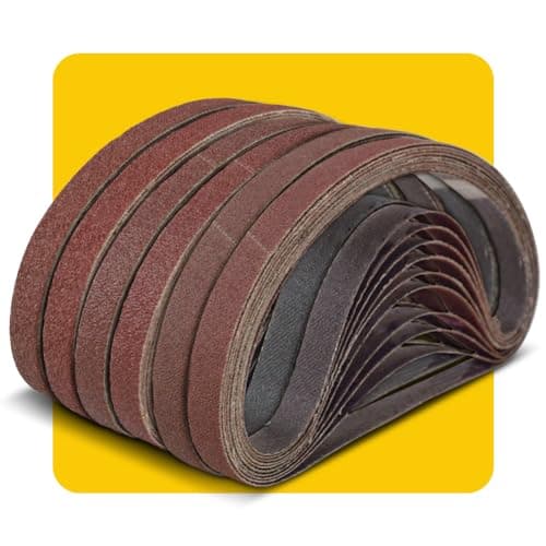 Image of 13mmx457mm 13mm x 457mm Sanding Belt Assorted Pack,60 Pcs(10 Each of 40 60 80 120 150 240 Grits) Aluminum Oxide for Sander