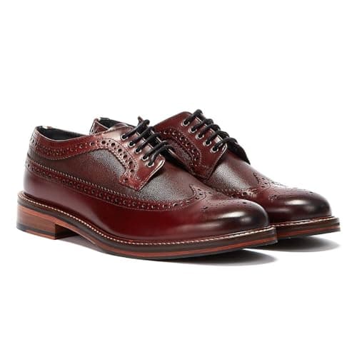 Image of Ben Sherman Archie Brogue Mens Burgundy Shoes-UK 9 / EU 43