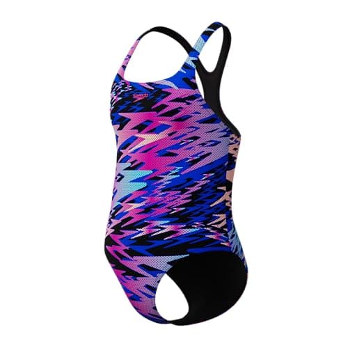 Image of Speedo Girl's Hyperboom Print Medalist One Piece Swimsuit, Black, 14