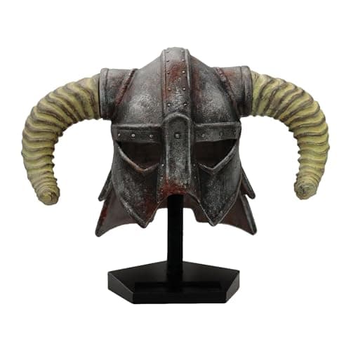 Image of The Elder Scrolls V: Skyrim Dragonborn Iron Helmet Replica – Officially Licensed Collectible, Hand-Painted Resin, Limited Edition (5,000) with Display Stand