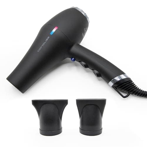 Image of CORIOLISS Flow | Professional Hair Dryer for Women | Removable Washable Filter | Temperature and Speed Control (Flow Power Black Chrome)