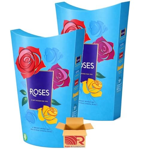 Image of Roses Assorted Milk Chocolate Selection Box, Individually Wrapped Variety, Sharing Gift Box, 2 x 290g, for Easter, Christmas, Birthday By Red Rainbow