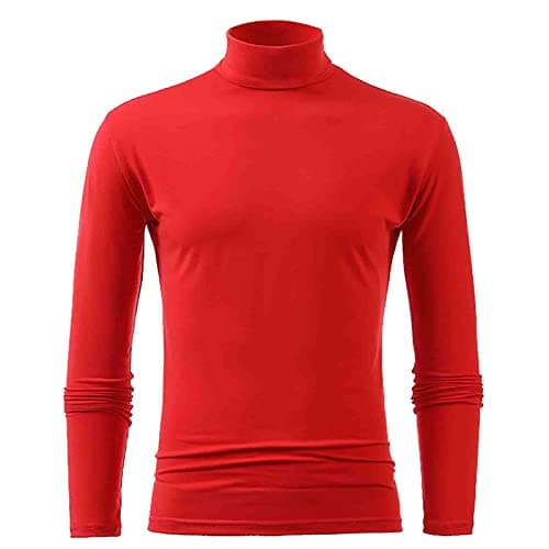 Image of Mens Grey White Turtleneck Jumper Long Sleeve Shirt Roll Neck Tops Cotton Basic High Neck T Shirts UK Sports Lightweight Slim Fit Elegant Beige Turtle Neck Sweater Oversized Pullover XXL,3XL,XL,4XL,M