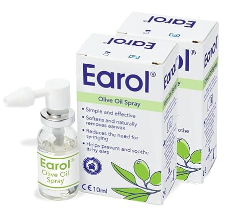 Image of Earol Olive Oil Ear Wax Removal Spray, Clinically Proven, Reduces Need for Syringing, Metered Dose, 2 Pack of 10ml Oil Spray Bottle