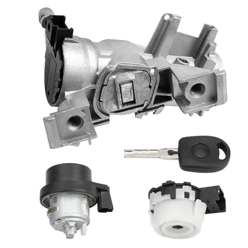 Image of Car Ignition Switch Lock Barrel Starter Switch with Key 1K0905851B, Replacement for Golf MK5 MK6 Touran Audi A3 R8, Replacement Parts 1K0905851B 1K0905865 30936044