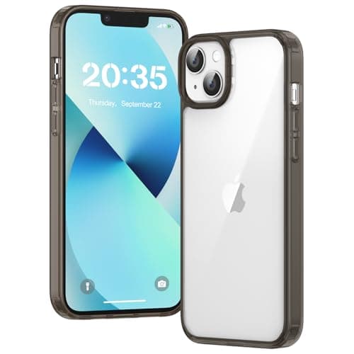 Image of Voyahülle Clear Case for iPhone 13, Ultra Thin, Shockproof TPU Cover, Anti-Yellowing, Crystal Clear, Phone Case for Apple iPhone 13 - black