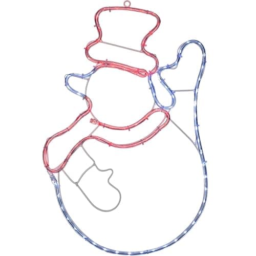 Image of WeRChristmas Christmas Waving Snowman Rope Light Silhouette Decoration, Bright White, 50 cm