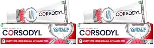 Image of Corsodyl Whitening Toothpaste Complete Protection, Daily Gum Care & Plaque Remover, 75ml (Pack of 2)
