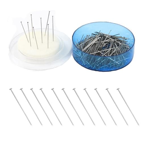 Image of UCLEVER 200 Pcs Straight Pins Dressmaking Head Dressmakers Stainless Steel Fine Sewing Satin Pin for Fabric Crafting Jewellery Making (200)