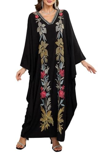 Image of Orshoy Womens Rayon Kaftan Swimwear Cover Up Dresses Maxi Caftan Kimono Tunic Bathing Suit Loungewear Dressing Gown