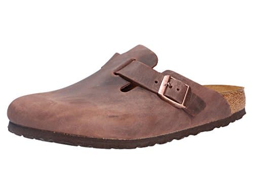 Image of Birkenstock Boston Unisex Adult Nubuck Leather Clogs & Mules, Dark Brown, 40 EU Schmal