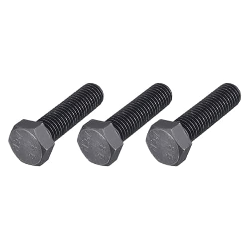 Image of METALLIXITY Hex Bolts (M14-2x50mm) 3Pcs, 8.8 Grade Carbon Steel Fully Threaded Black Oxide, Coarse Thread UNC Hex Head Screw Bolt - for Furniture Repair