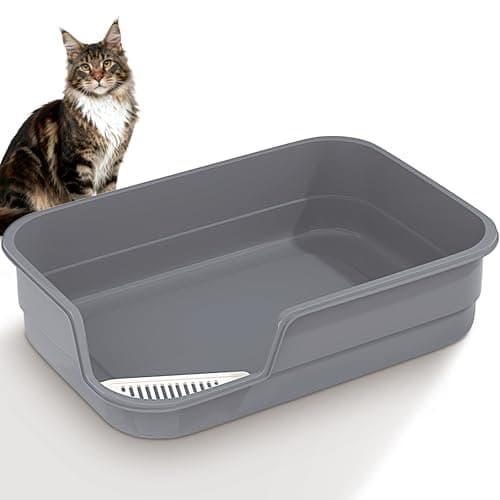 Image of Vealind Extra Large Cat Litter Tray with High Sided and Low Entrance 60 X 40 X 15 CM XL Litter Trays for Cats Leak Proof Easy Clean Cat Litter Box