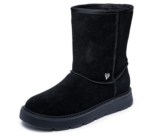 Image of Skechers Women's Keepsakes Cozy Mid Hands Free Slip-ins Calf Boot, Black/Black, 5 UK